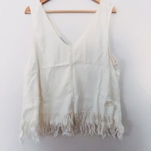 Fringe white top